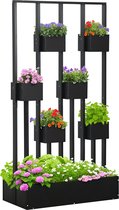 Outsunny - Verhoogde Plantenbak - van Dennenhout - Zwart