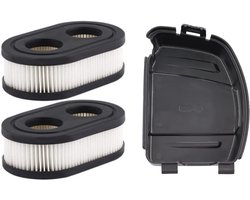 Luchtfilter voor grasmaaiers - 2 stuks Luchtfilters met Luchtfilterdeksel Geschikt Voor Briggs and Stratton798452 593260 - Grasmaaier Luchtfilter Cleaner Cartridge Vervangen Onderdelen