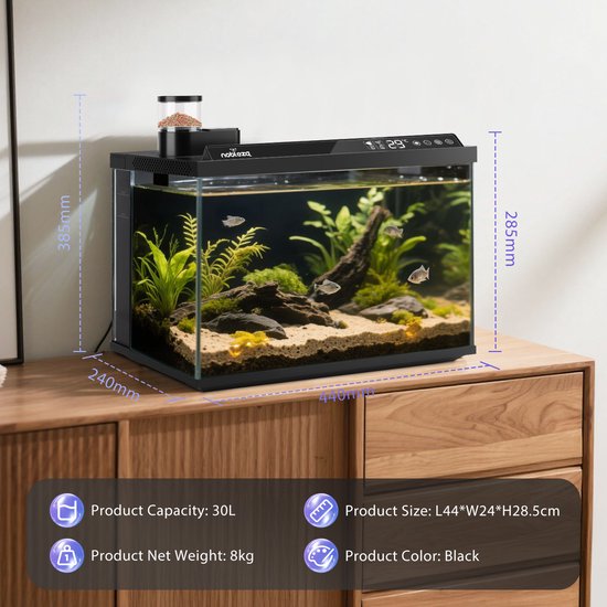 Nobleza Smart Aquarium - 30 liter - App/Google Assistant/Alexa