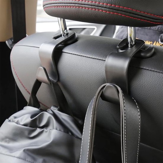 Auto organizer - autostoel organizer - hoofdsteun haken - haakjes - hanger - kleerhanger - handtassen - boodschappen - kleding - 4 stuks - Auto Accessoires van Merkloos — afbeelding 4