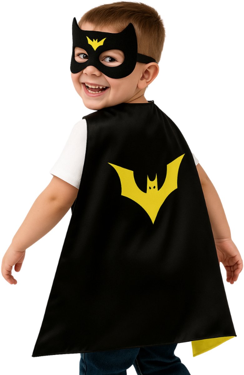 Joya Kids® Vleermuis Superheld Cape kinderen | Superhelden Verkleed Kostuum | Verkleedpak Kind | Verkleedkleren | Superheld Bat | Verkleedkleding | Masker en Cape | Bat — afbeelding 6