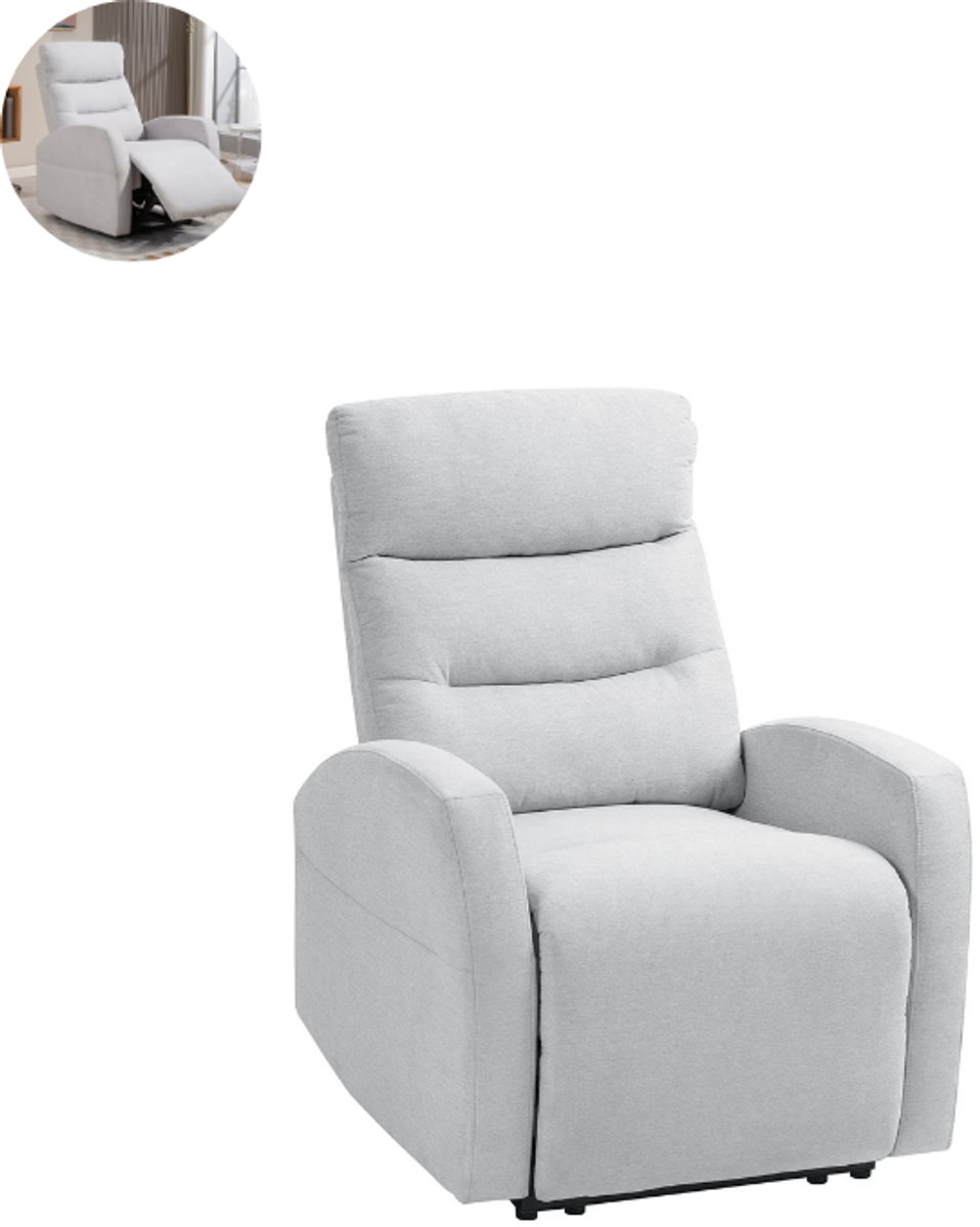 Relaxfauteuil - Fauteuil - Relaxstoel - Stoel - Met armleuning - Voor één Persoon - Lichtgrijs