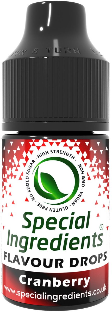 Cranberry Smaak Druppels - 30 ml - Smaakdruppels - Flavour Drops - Moderne Gastronomie - Moleculair Koken - Hersluitbare Pot - Recycled Plastic
