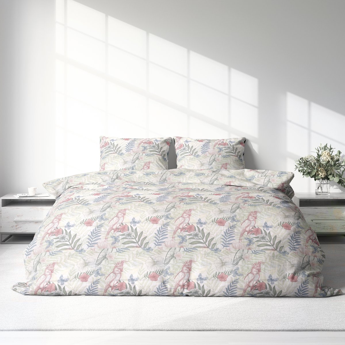 Dekbedovertrek 100% Katoen Premium - 240 x 220cm (Lits-jumeaux) - Papegaai