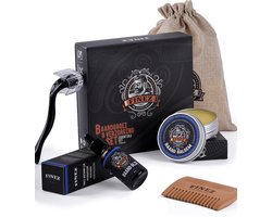 Finez Essentials Baardgroei Kit met Baardroller – Baardolie met Baardkam – Giftset 5 delig - Cadeau voor man