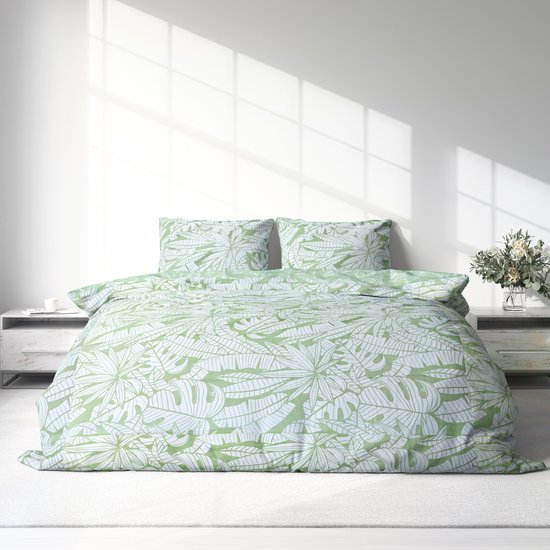 Housse de couette 100% Katoen Premium - 240 x 260 cm - Extra large - Feuilles
