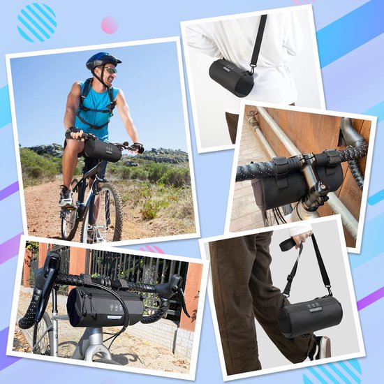 Fietsstuurtas, 2 liter, waterdicht, reflecterende fietstas, stuur met afneembare schouderriem, voor racefiets, MTB, e-bike, ritten in de open lucht (ronde loop) van Lemego — afbeelding 4