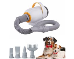 Fuegobird CL-DP Huisdier Waterblazers - Professionele Hondenfohn - Stil Design - 50dB - Met 4 Opzetstukjes - Honden Droger - Met Zuigmodus - Wit