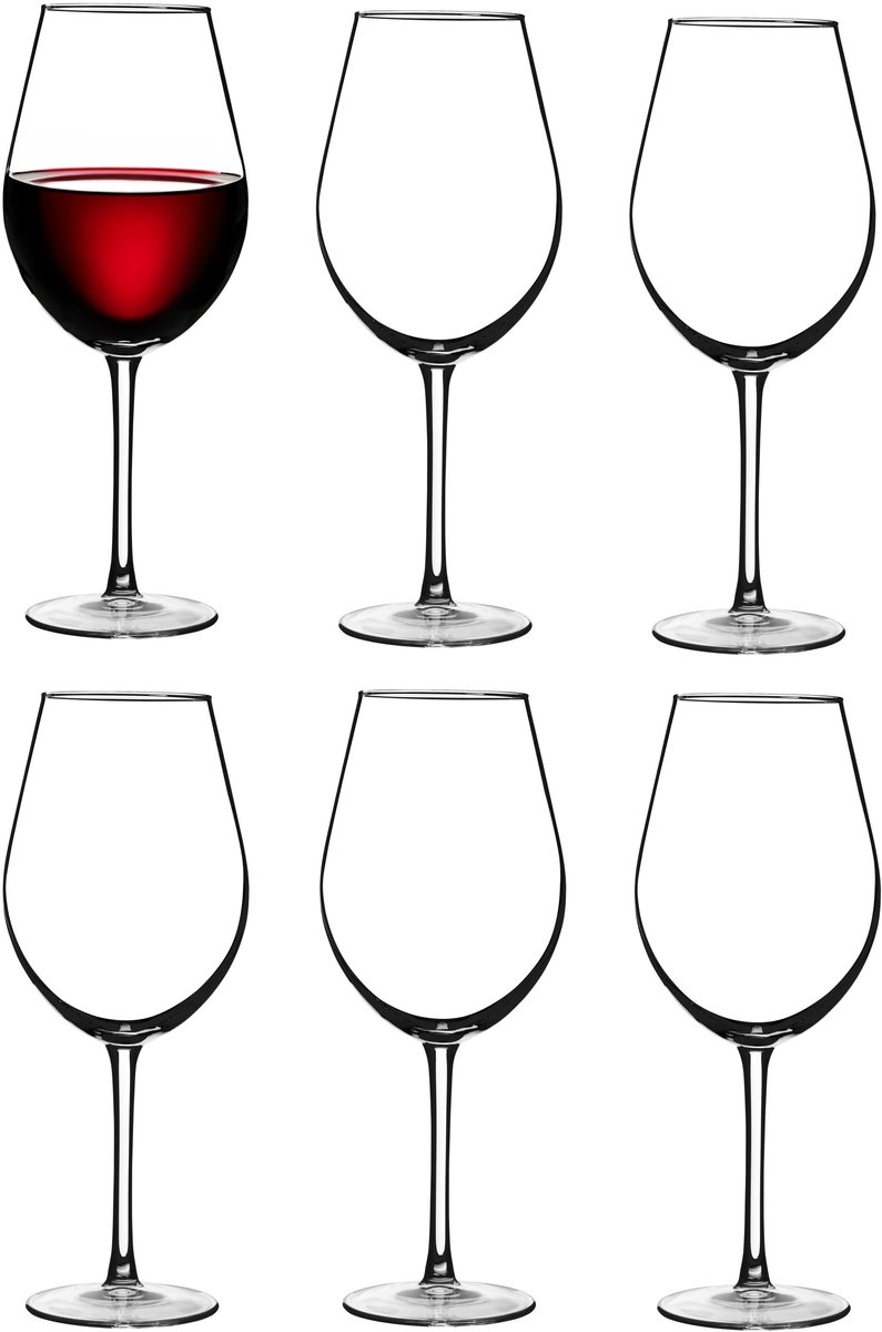 Vicrila wijnglazen Cabernet - 6x stuks - voor rode en witte wijn - 470 ml - 22 x 9 cm - transparant - Horeca kwaliteit - Hard glas