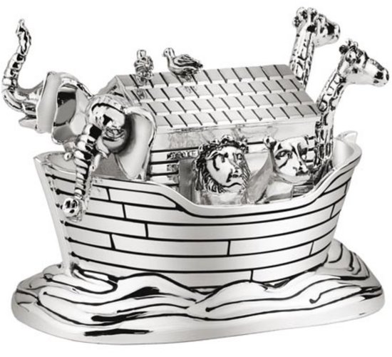 Zilverstad - Muziekdoosje Noah's Ark zilver kleur