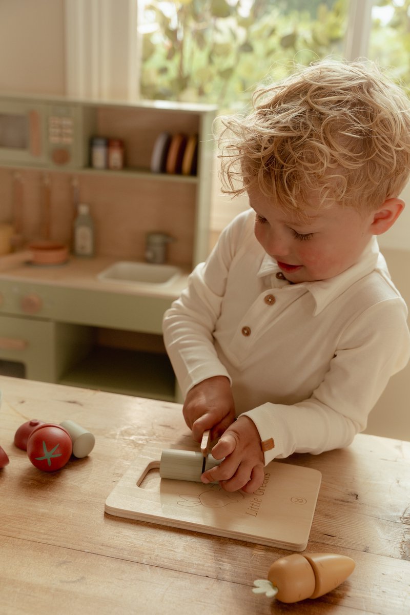 Little Dutch speelgoed snijgroenten houten speelset voor kinderen. — afbeelding 5