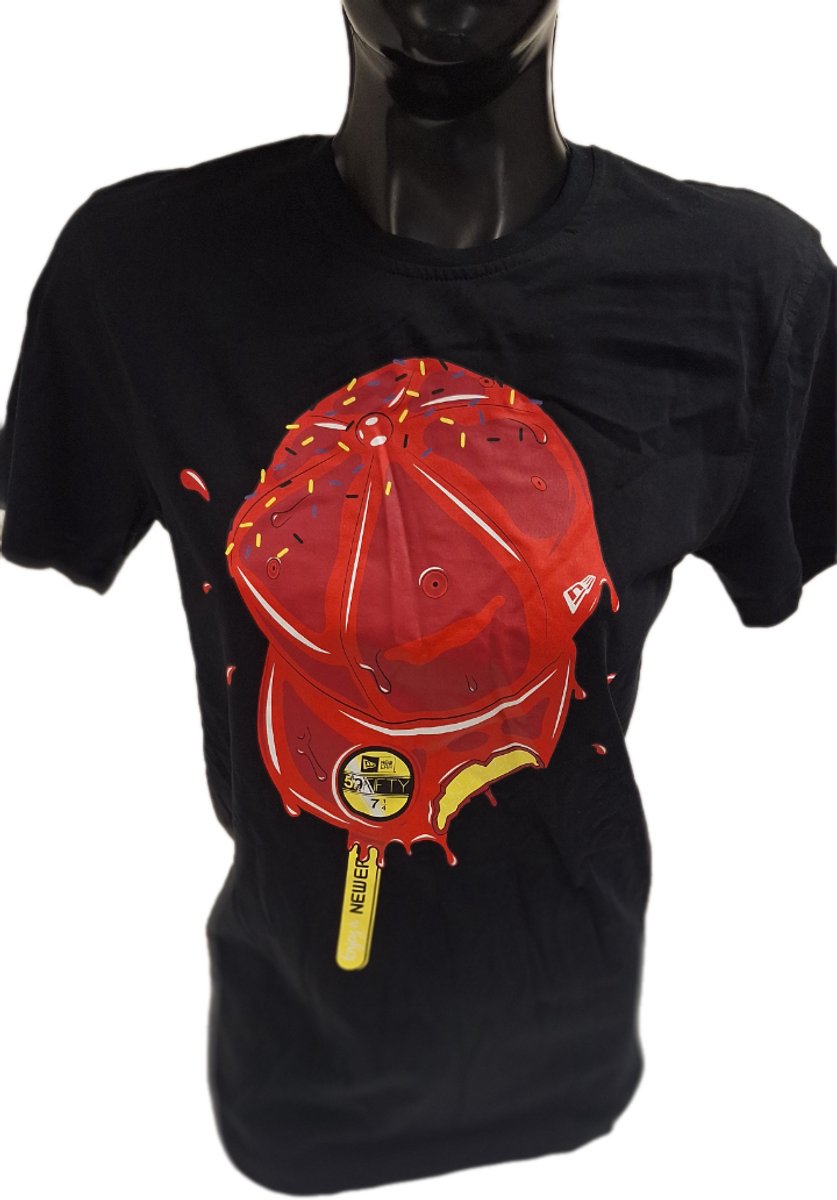 NEW ERA- TSHIRT-CAPPRINT Zwart