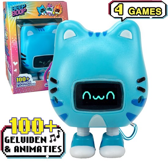 Beep Boop Miao Miao – Je virtuele huisdiertje met emoties, 4 games en 100+ geluiden & animaties - Verzorgen en spelen - Interactief speelgoed