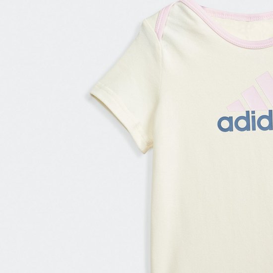 Adidas - Rompertje met mutsje - Roze - Ivoor - giftset - maat 98 van Adidas — afbeelding 4