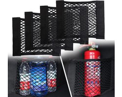 4 stuks - Cargo organizer - Bagagenet - Kofferbaknet - Auto organizer - Kofferbaknet auto - Kofferbak organizer auto - 30 x 25 cm - Zwart
