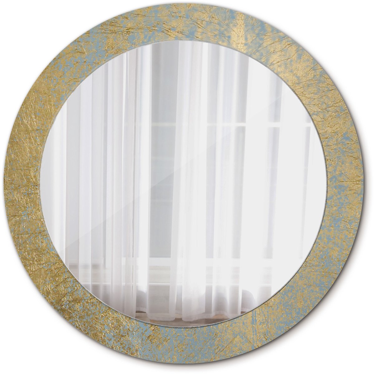Tulup Spiegel - Ronde Spiegel - Spiegel op gehard Glas - Loftpatroon - Diameter: 70 cm - Spiegel met decoratief motief - Badkamerspiegel - Gangspiegel - Eetkamer - Gele - Luxe Spiegel - Decoratief Spiegel - Spiegel Met Haken