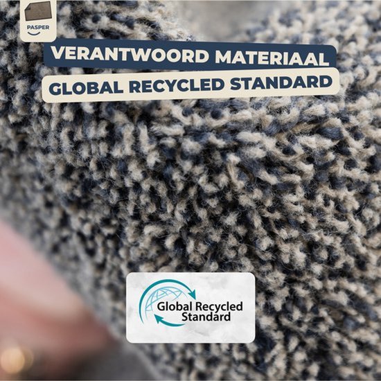 Paillasson tapis de séchage intérieur - 60 x 90 cm - Anthracite - Matériaux 100% recyclés - Fabriqué en België - Lavable - Paillassons Pasper