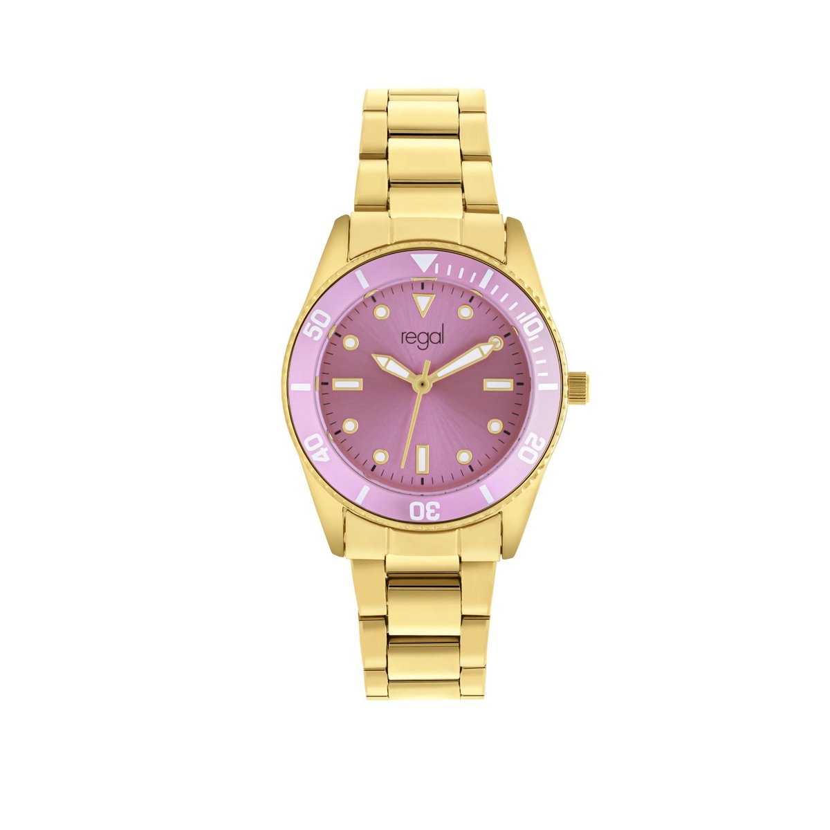 Lucardi Dames Regal dames horloge met stalen band - Horloge - Staal - Goud - 30 mm