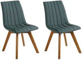 Beliani CALGARY - Lot de 2 chaises de salle à manger - vert - polyester