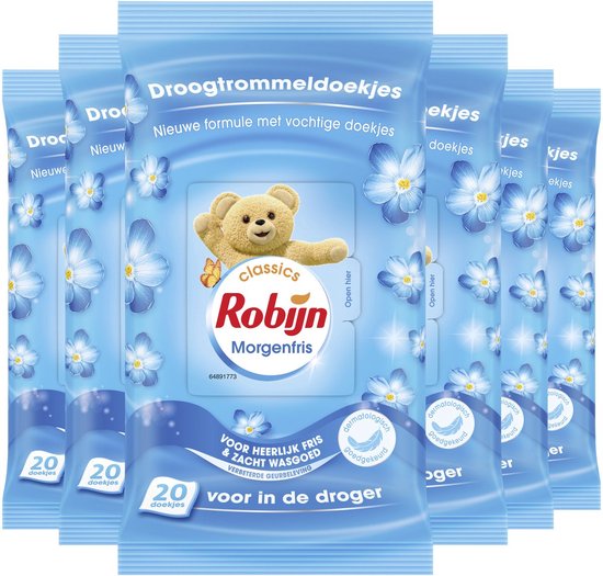 Robijn Morgenfris Droogtrommeldoekjes 6 x 20st