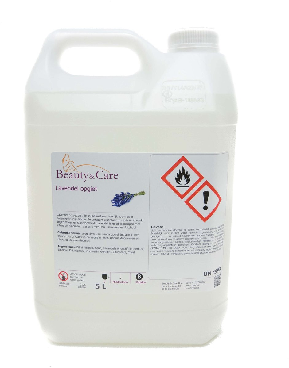 Goedkoopste Beauty & Care - Lavendel sauna opgietmiddel - 5 L. new