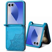 Étui imoshion - Compatible avec Samsung Galaxy Z Flip 7 - Étui à rabat Mandala - Turquoise
