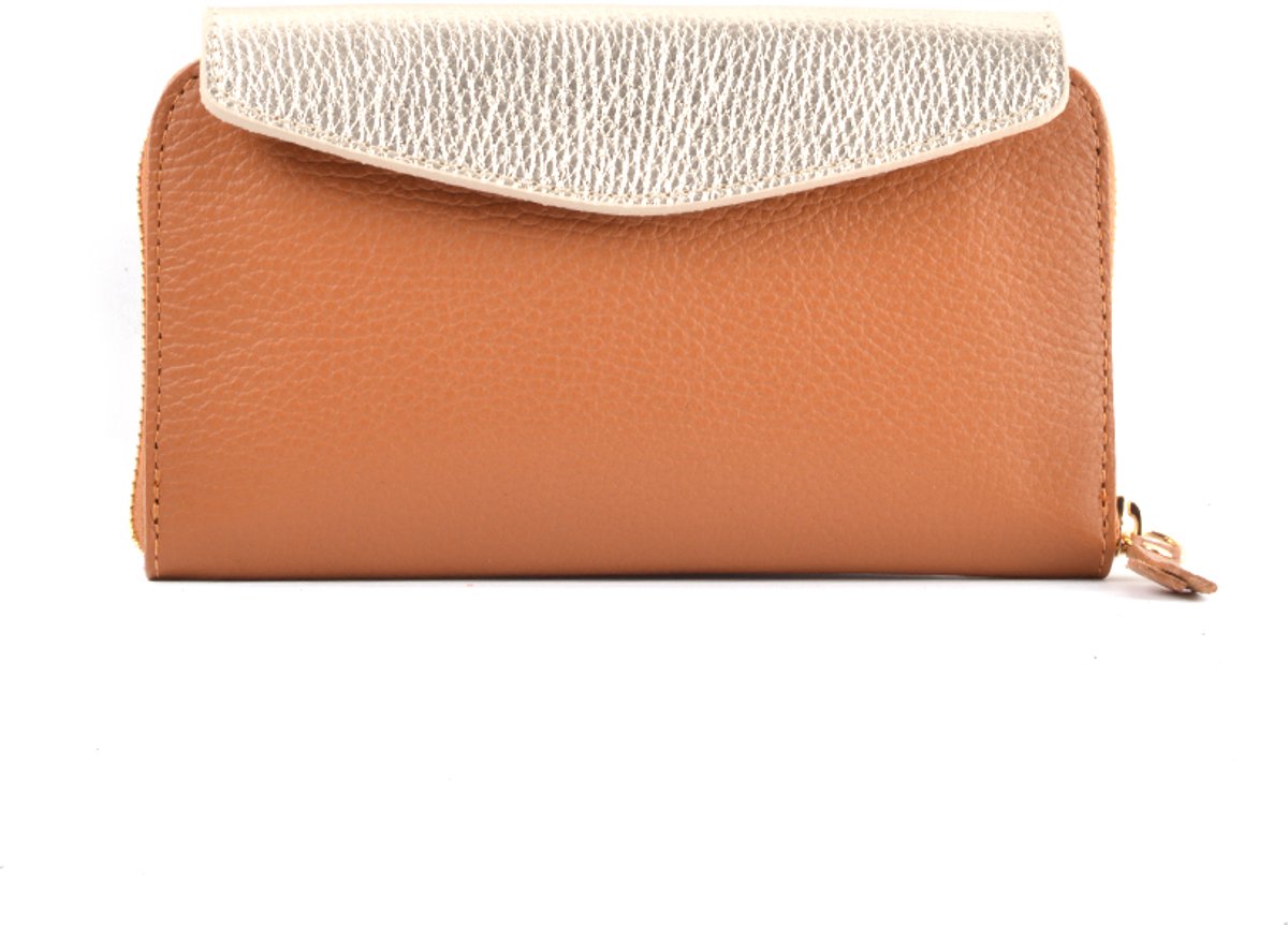 Giuliano lederen portemonee - Dames - Made in Italy - Camel