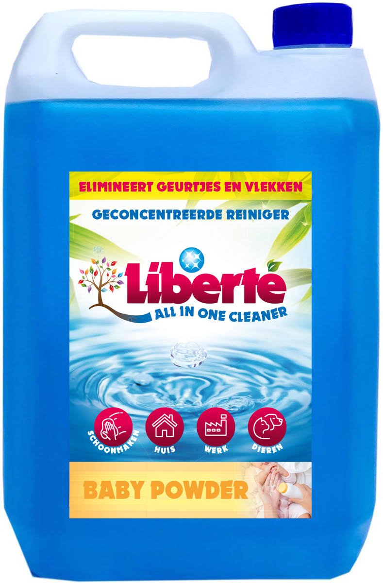 All in One Cleaner Baby Powder 5 Liter - Multifunctionele Reiniger - Dieren - Huis - Auto - Kantoor - Perfecte Hygiëne