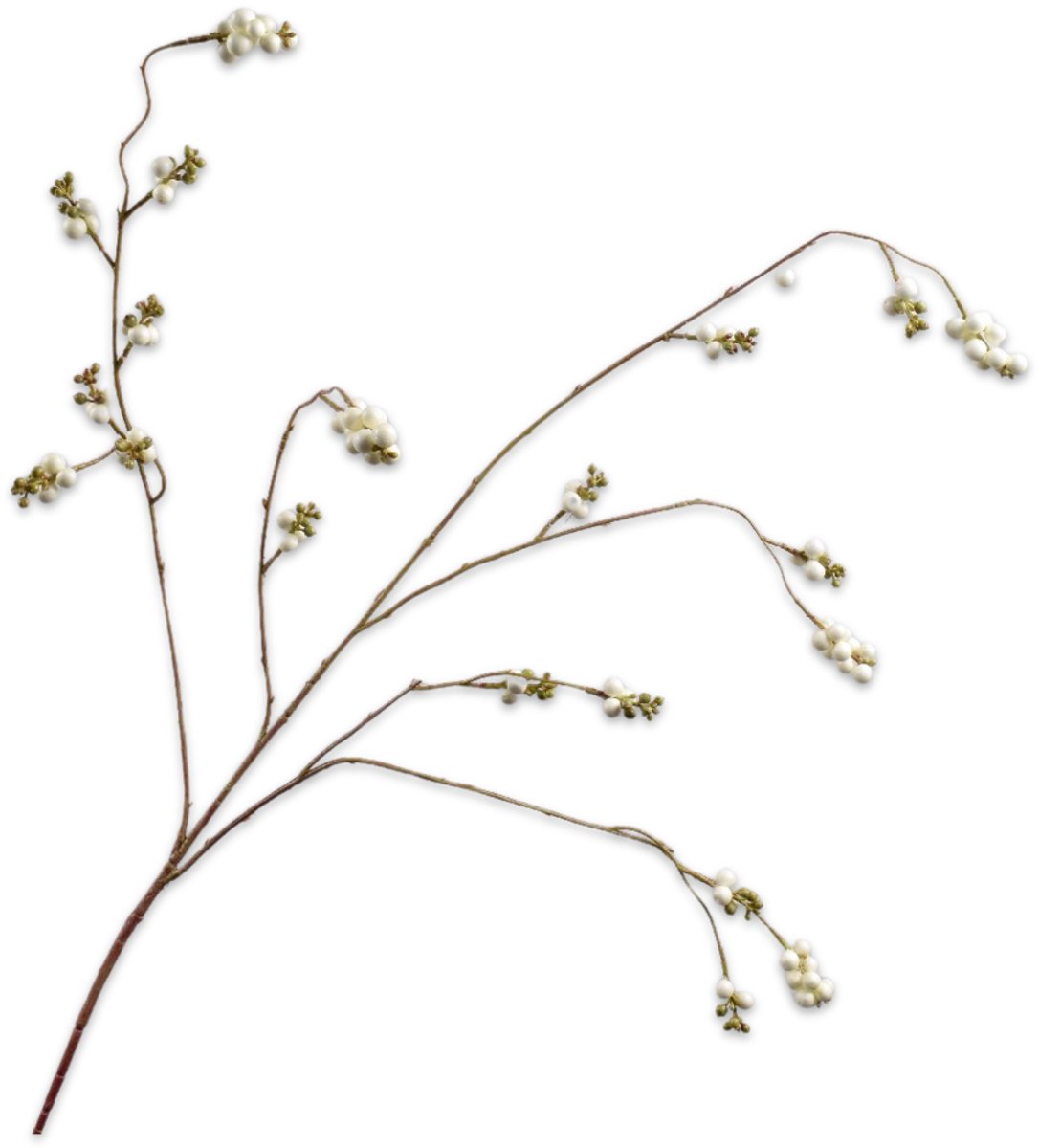 Silk-ka Kunstbloem-Zijden Bloem-Kunsttak Bessentak Creme 102 cm