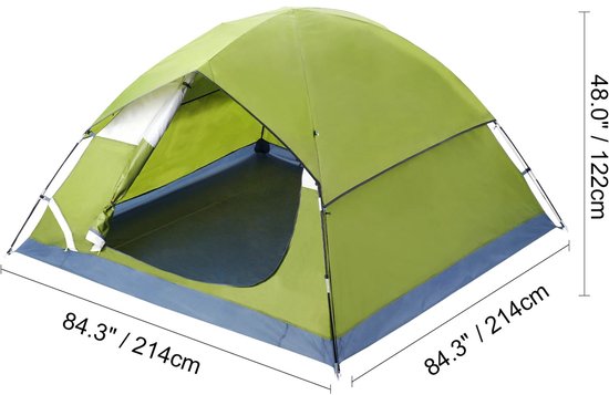 Mila Shop Tent - 3 Personen - Waterdicht - Bestand tegen zwaar weer - Lichtgewicht - Tenten - Festival - Kamperen&outdoor - Met draagtas - 214x214cm van Mila Shop — afbeelding 5