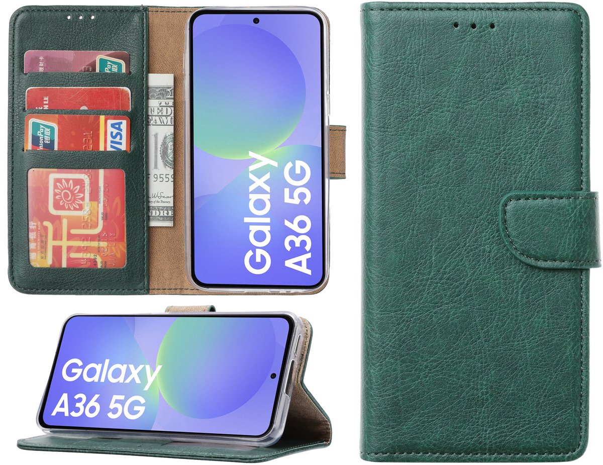 Hoesje geschikt voor Samsung Galaxy A36 hoesje - Arara bookcase - Groen
