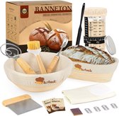 Sumeber Broodbakset 10 Delig Incl. 2 Fermentatiemanden Voor Brood Fermentatieglas Deegschraper Deense Deegbezem Bakkersmes Borstel En Groeimes Siliconen Broodjes Zuurdeeg Starterset 2155025302