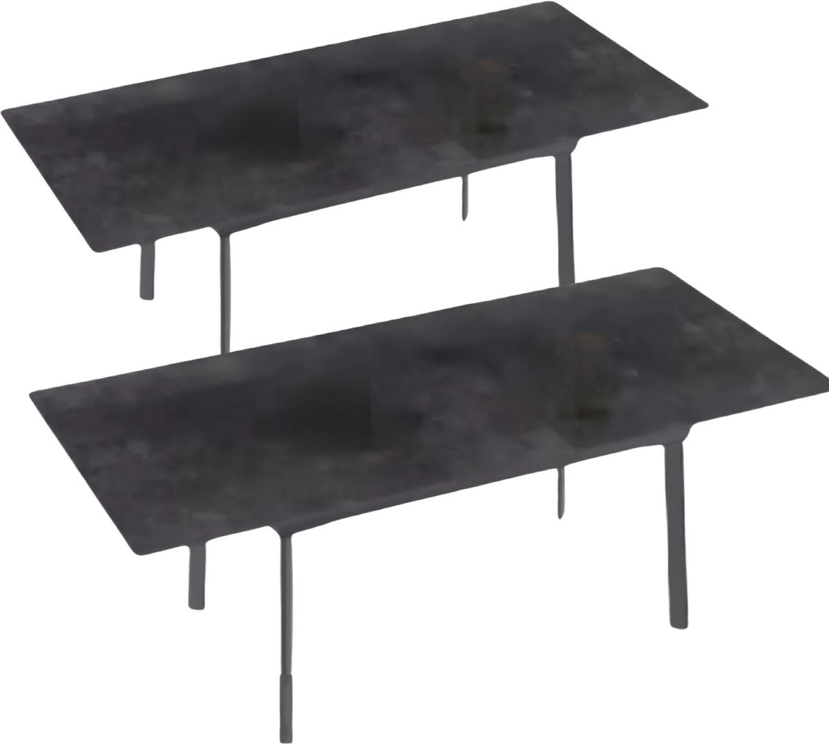 Eettafel Grandiose - 8-10 Personen Gesinterde Stenen Eettafel - 180 cm Uitschuifbare Keuken Eettafel voor Kerst - Metalen Frame