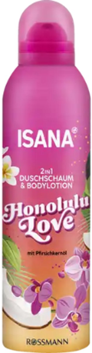 ISANA 2in1 Gel-doucheschuim & Body Lotion - Honolulu Love | 1x 200ml - Exotische Geur - Kokos, Vanille & Tropische Bloemen | Reinigt & Voedt
