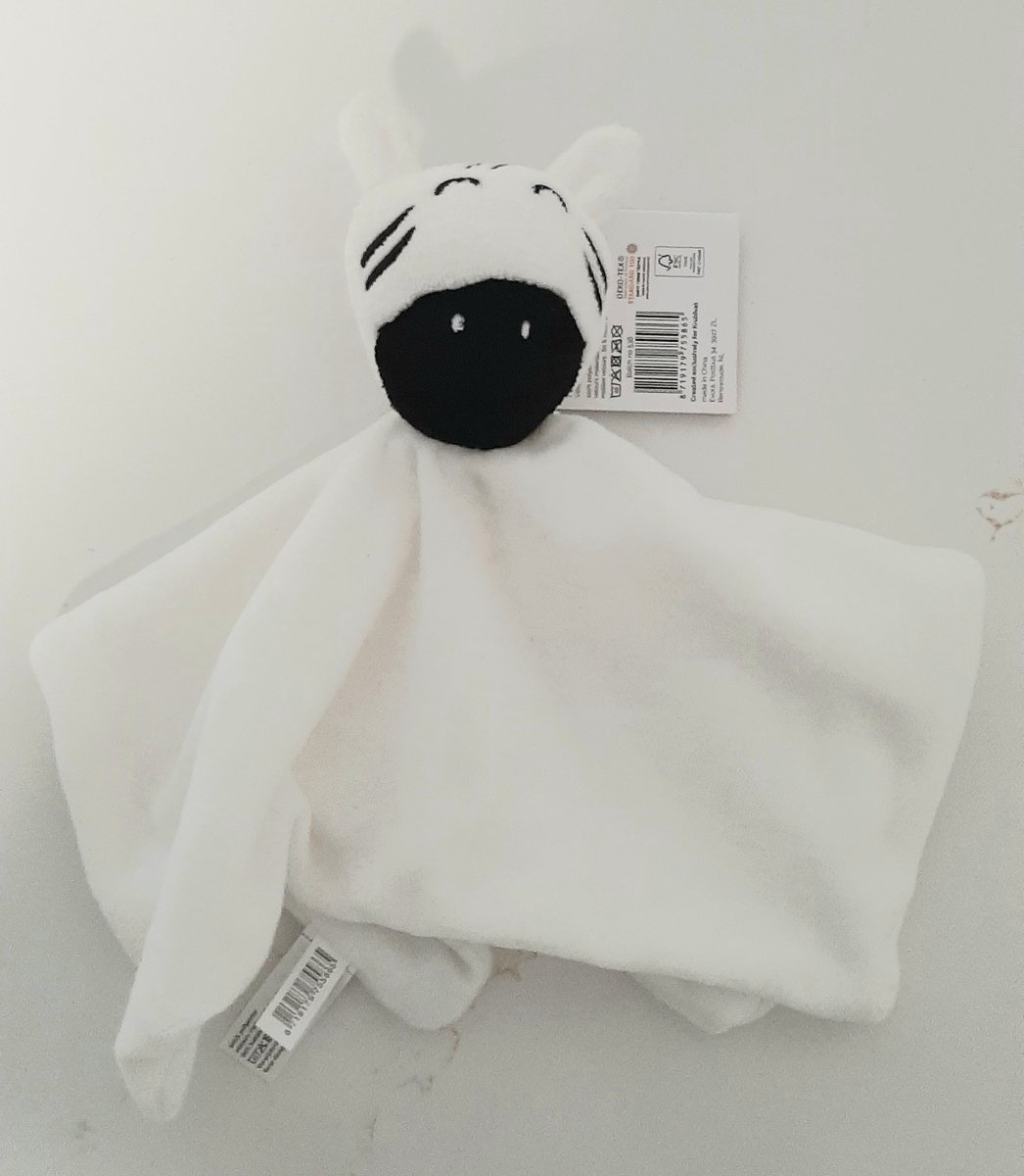 Bambino knuffeldoekje 0+ - wit zacht horse paardje zebra - knuffeldoek - onmisbaar voor babies - kraamcadeau - baby knuffel doekje - fluweel