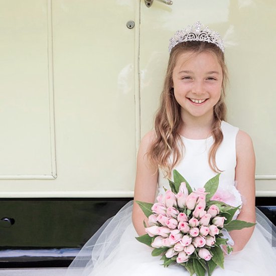 Kristallen tiara met diamanten, tiara voor bruiloft, koningin, kroon, kristallen diamanten kroon, prinsessentiara, zilveren kroon voor verjaardagsfeest voor vrouwen en meisjes, Plata, legering
