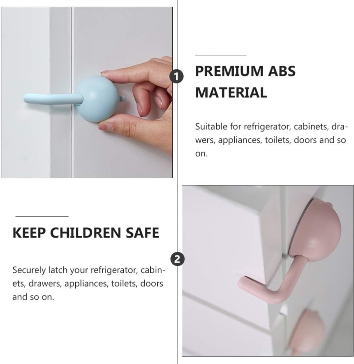 Kinderslot Kastjes - 3 Stuks - Zelfklevende Kinderslot - Kinderslot Kastjes - Kinderbeveiliging Voor Kasten En Lades - Kastslot - Baby Veiligheid - Lade Beveiliging Kind - Ladeslot - Kan Gebruikt Worden Op Deuren, Kasten, Ramen – foto 8