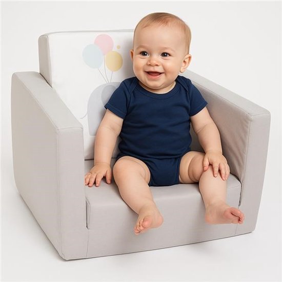 NEW BABY - Fauteuil - kinderfauteuil grijs polyurethaanschuim - opklapbare stoel - peuterfauteuil - speelstoel - zitmeubel van Merkloos — afbeelding 3