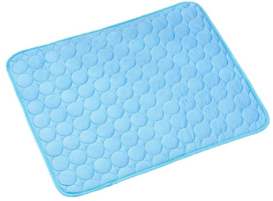 Koelmat Voor Hond & Kat - 70x55cm - Maat L - Voor minder dan 15 kg - Koelmatten voor honden - Koelmat hond - Koelmat kat - Wasbaar - Duurzame - Koeldeken voor katten en honden - Blauw