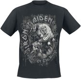 Iron Maiden Number Of The Beast Grey Tone Heren T-shirt - zwart - XL