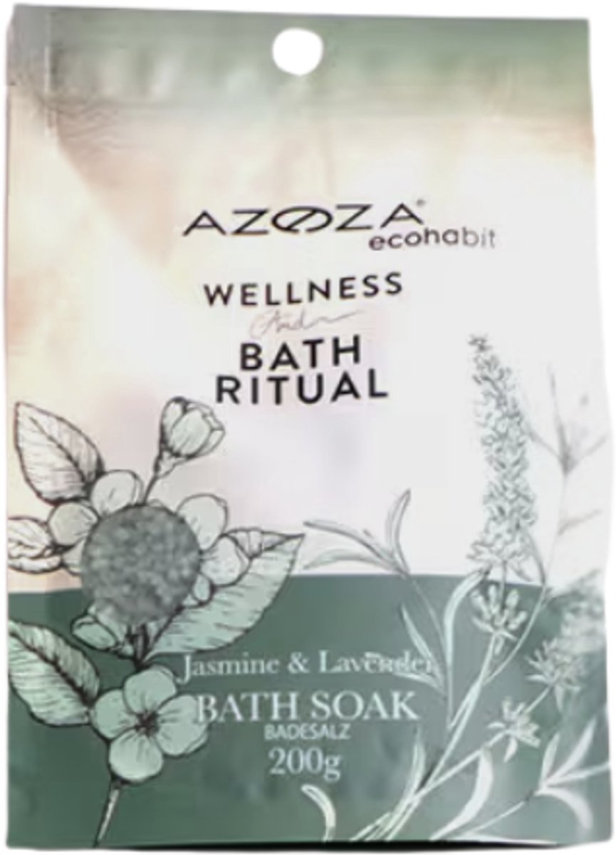 Azoza Ecohabit - Bath Soak - Jasmine & Lavender | 1x 200g - Wellness and Bath Ritual | Badpoeder - Badzout