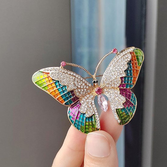 YUEMING 3 Stuks Broche voor Dames, Elegante Vlinder Strass