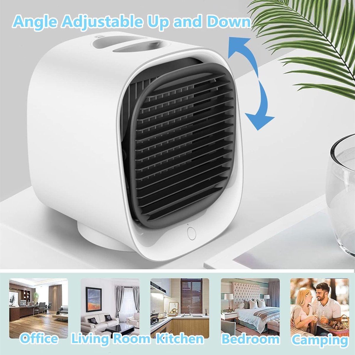 Mini Airco - Luchtkoeler - Airco met water - Koelventilator - USB Airconditioner - Mini Aircooler met Water - Afelventilator - Coolingdown - Mobiele Airco - Koelen, Blazen, Lucht Bevochtigen - Mobiele Airco - Draagbare - 166*152*142mm - 300ML – foto 6