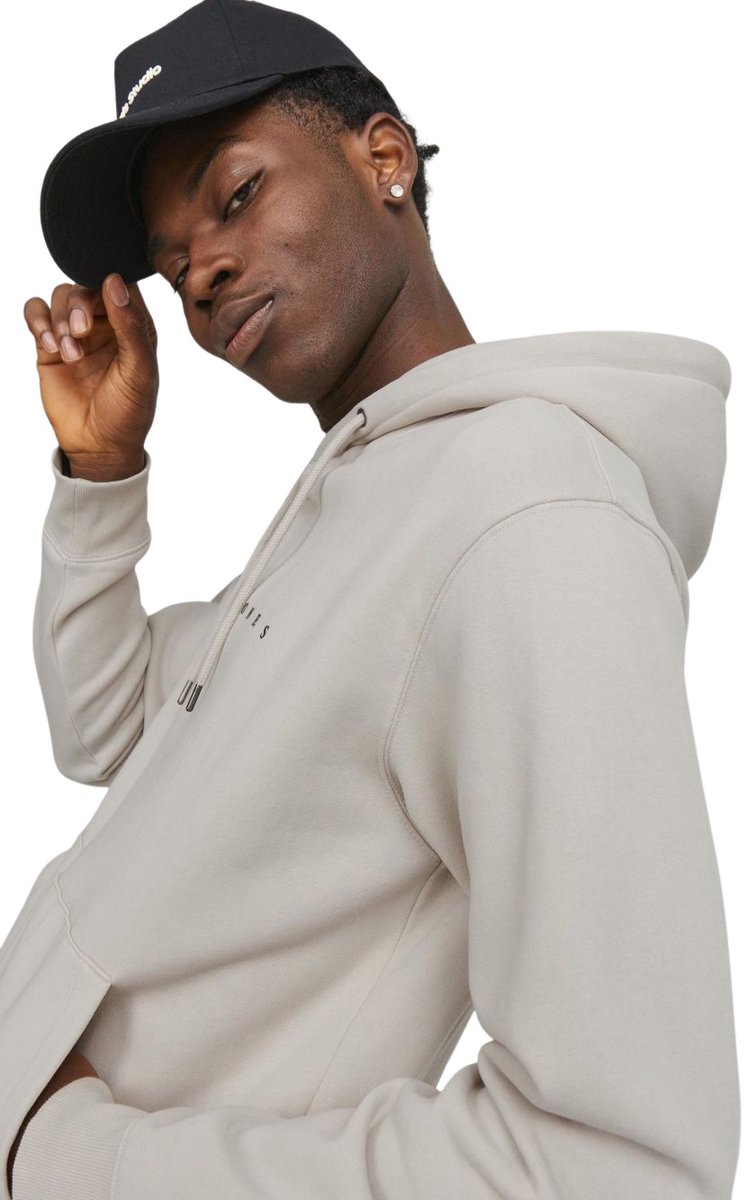JACK & JONES Star jj sweat hood regular fit - heren hoodie katoenmengsel met capuchon - beige — afbeelding 15