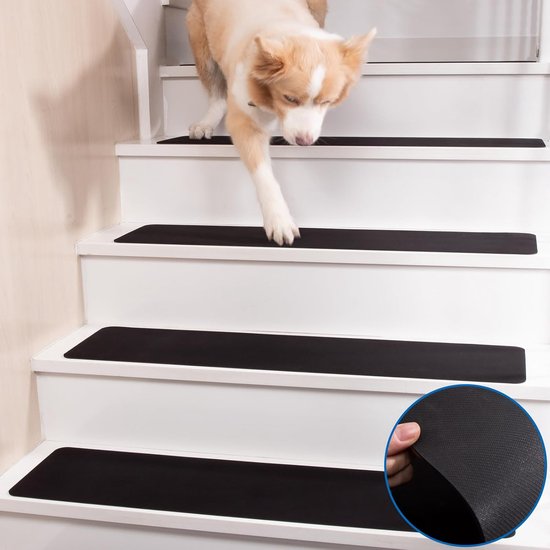 Trimold Bande Antidérapante Escalier 10m - Nez De Marches Auto-Adhésif En Vinyle Noir, Intérieur Et Extérieur