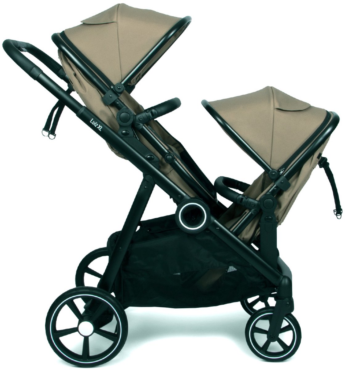 Baninni Luiz XL Duo Kinderwagen Taupe – Innovatieve Oplossing met Extra Ruime, Convertibele Zitjes van Geboorte tot 22 kg — afbeelding 5