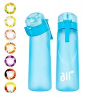 Bouteille d' Air parfumée - Comprend 8 dosettes parfumées - Saveurs : cola, ananas, Citroen , raisin, Red Bull , orange, pêche + 1 dosette surprise - Bouteille de 750 ml - Sans BPA - Blauw