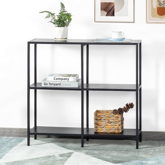 Nancy's Granada Consoletafel - Sidetable - 3 Niveaus - Gehard Glas - Metaal - Goud - 130 x 30 x