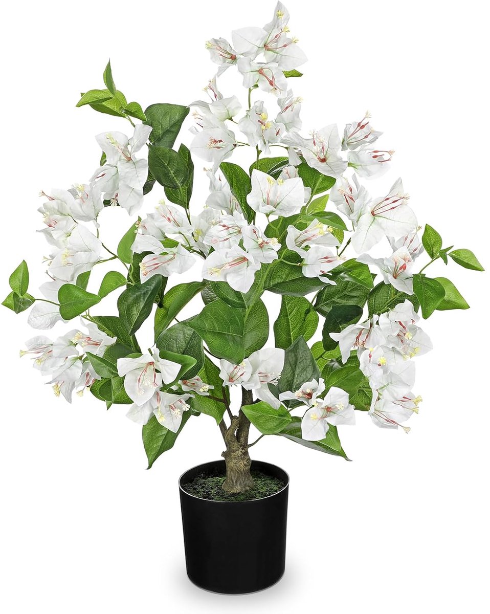 Kunstbloemen in pot - Decoratieve Witte Bloemen voor Binnen - Geschikt voor Elke Kamer