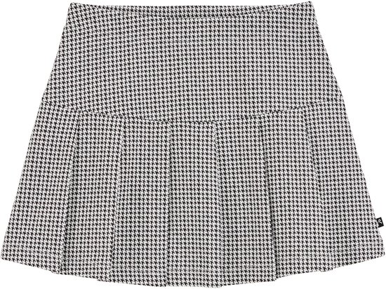 Wit-zwarte geruite rok met plooien.